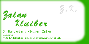 zalan kluiber business card